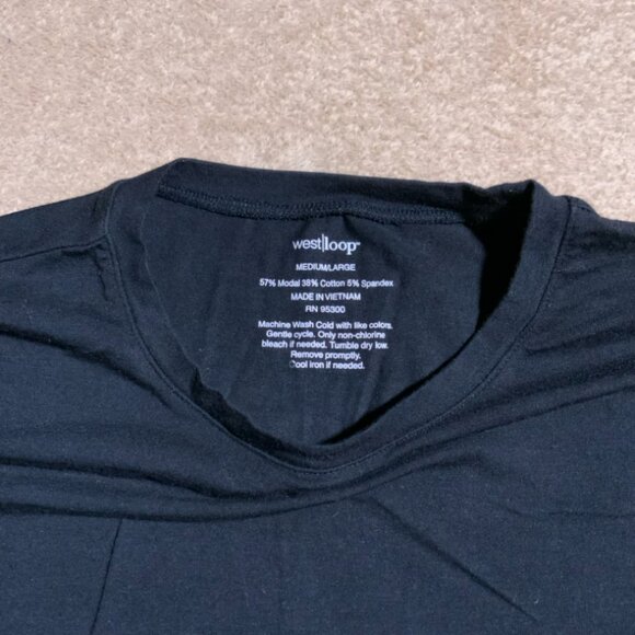 West Loop Women's Size M/L Black Basic Casual Long Sleeve Top Shirt (D) - Picture 4 of 7